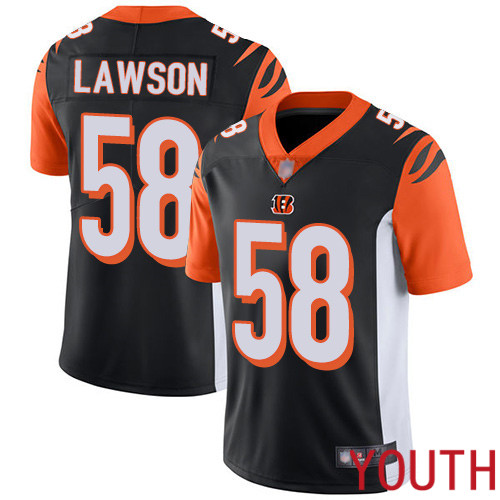 Cincinnati Bengals Limited Black Youth Carl Lawson Home Jersey NFL Footballl #58 Vapor Untouchable